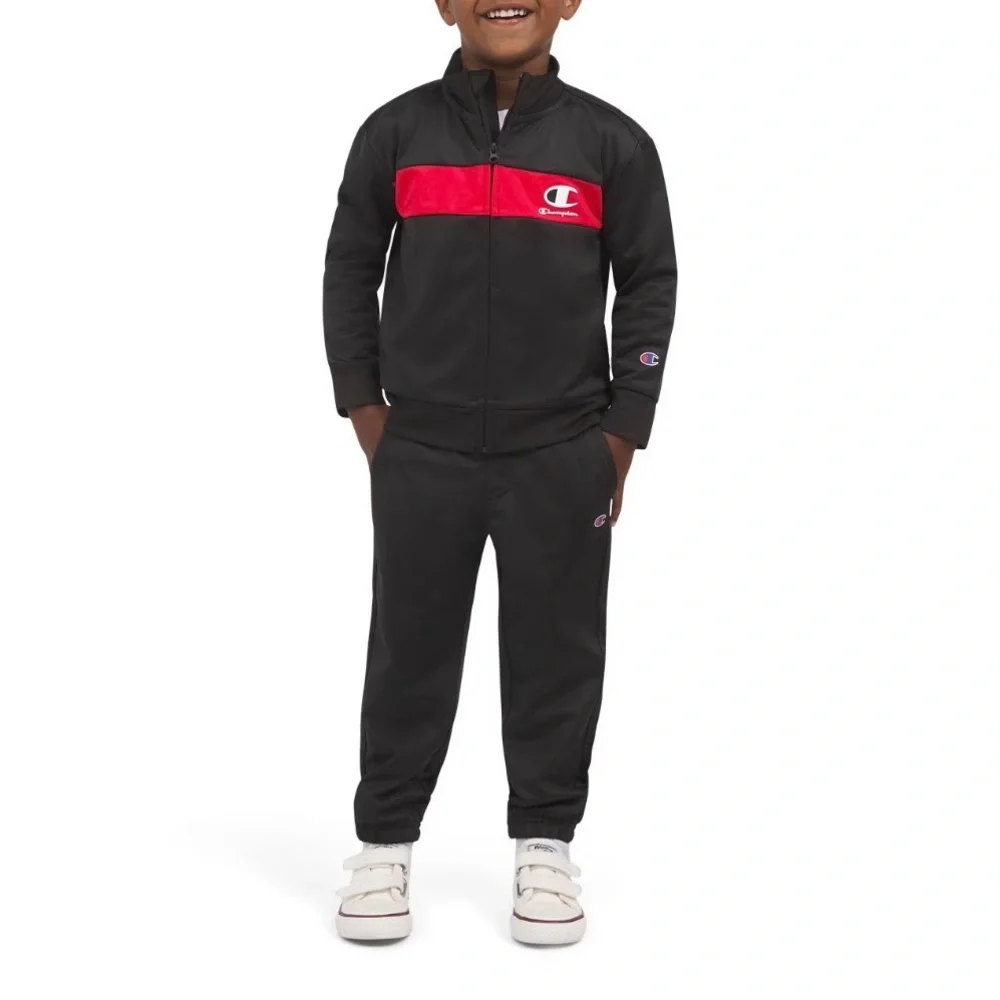 NEW!‎ Champion Infant Boy’s Tracksuit, Black and Red, Zip Up, Classic, 18m